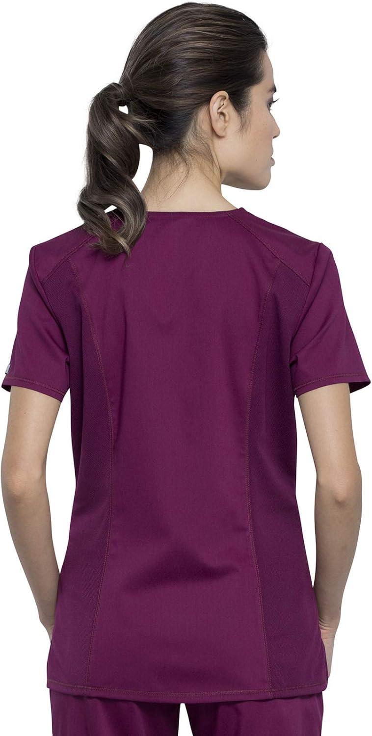 imageCherokee Women Scrubs Top Workwear Revolution Round Neck WW602Wine