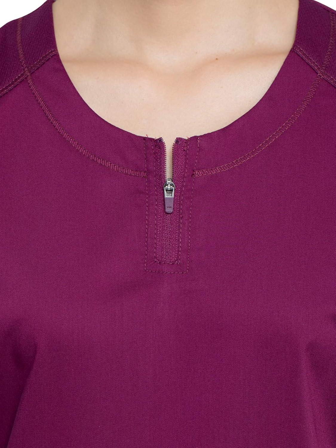 imageCherokee Women Scrubs Top Workwear Revolution Round Neck WW602Wine