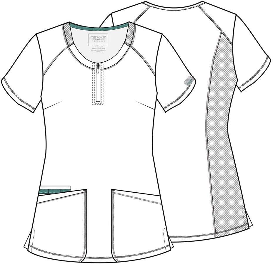 imageCherokee Women Scrubs Top Workwear Revolution Round Neck WW602Wine