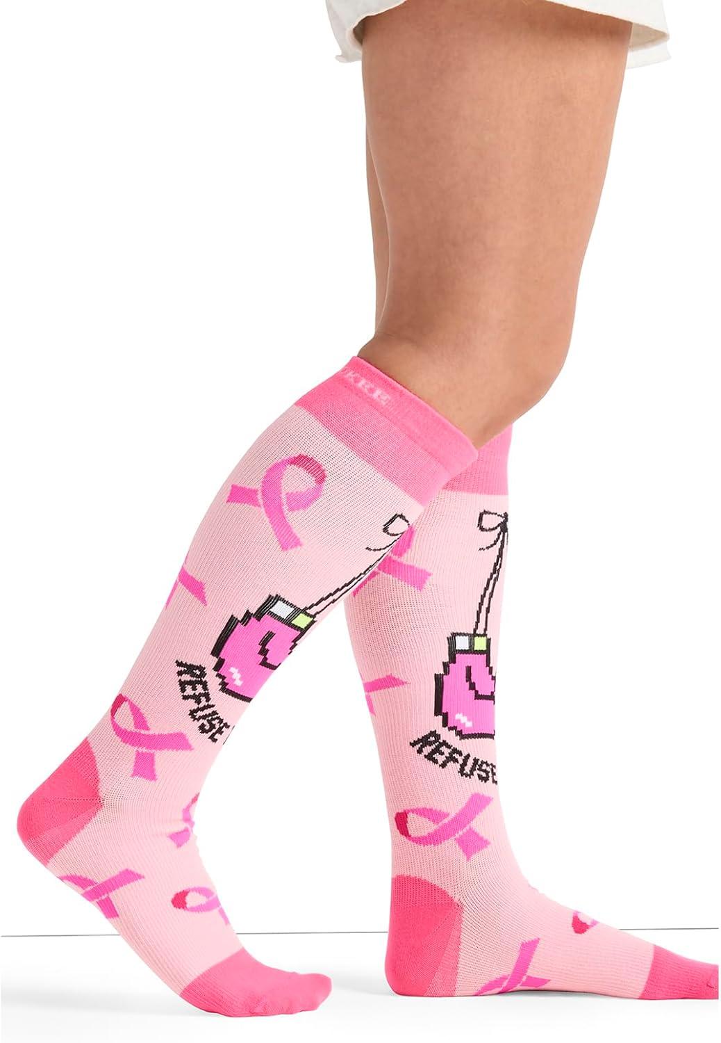 imageCherokee Womens 1015mmHg Compression Socks Fun Print Knee Highs with Light Support Soft Feel PRINTSUPPORTBca Fight