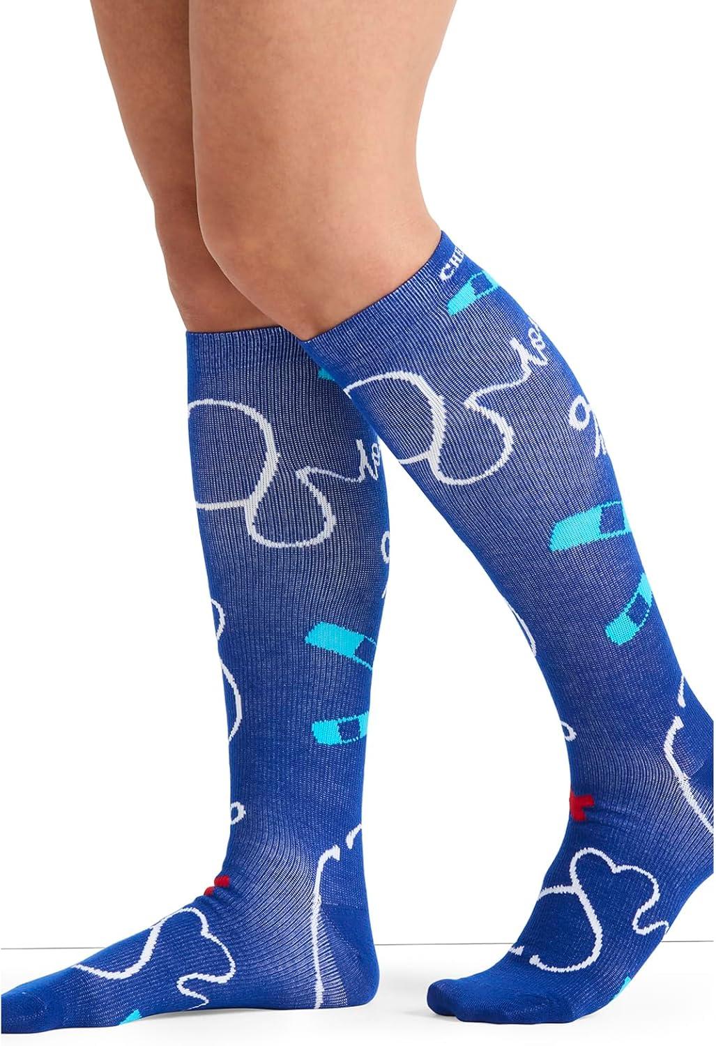 imageCherokee Womens 1015mmHg Compression Socks Fun Print Knee Highs with Light Support Soft Feel PRINTSUPPORTHealing Thoughts