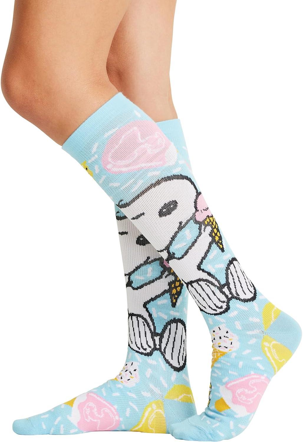 imageCherokee Womens 1015mmHg Compression Socks Fun Print Knee Highs with Light Support Soft Feel PRINTSUPPORTIce Cream Dream