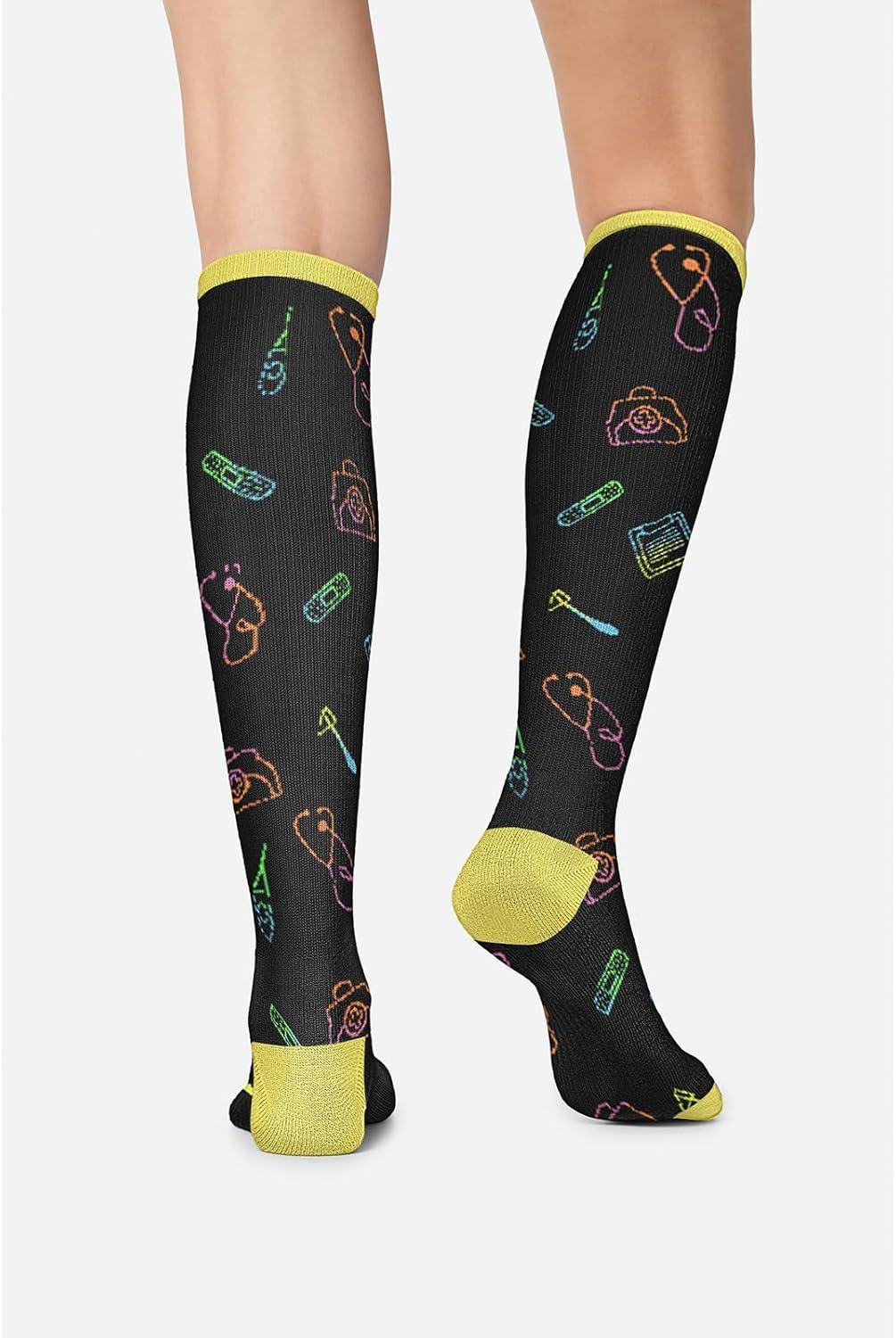 imageCherokee Womens 1015mmHg Compression Socks Fun Print Knee Highs with Light Support Soft Feel PRINTSUPPORTMedical Tools