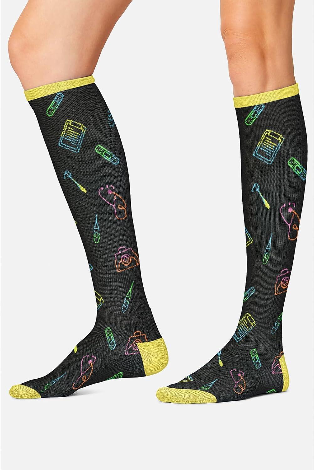 imageCherokee Womens 1015mmHg Compression Socks Fun Print Knee Highs with Light Support Soft Feel PRINTSUPPORTMedical Tools