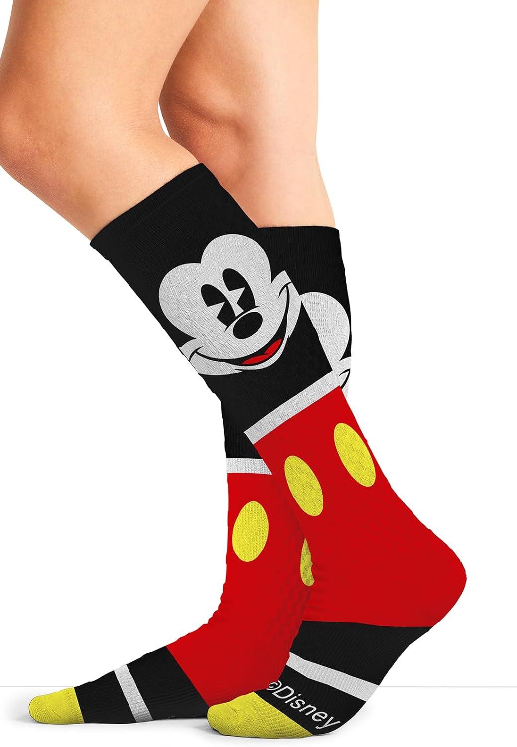 imageCherokee Womens 1015mmHg Compression Socks Fun Print Knee Highs with Light Support Soft Feel PRINTSUPPORTMy Mickey