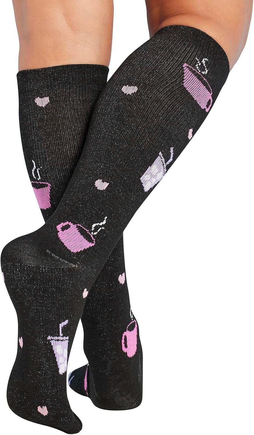 imageCherokee Womens 1015mmHg Compression Socks Fun Print Knee Highs with Light Support Soft Feel PRINTSUPPORTNurse Fuel