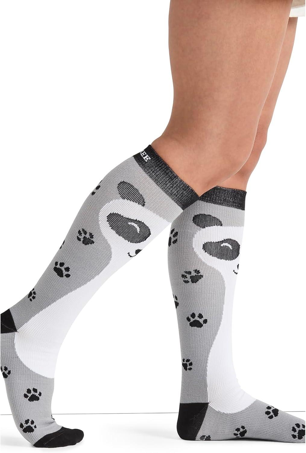 imageCherokee Womens 1015mmHg Compression Socks Fun Print Knee Highs with Light Support Soft Feel PRINTSUPPORTPeaking Panda