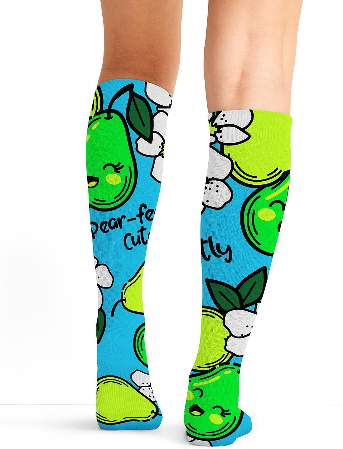 imageCherokee Womens 1015mmHg Compression Socks Fun Print Knee Highs with Light Support Soft Feel PRINTSUPPORTPerfectly Cute