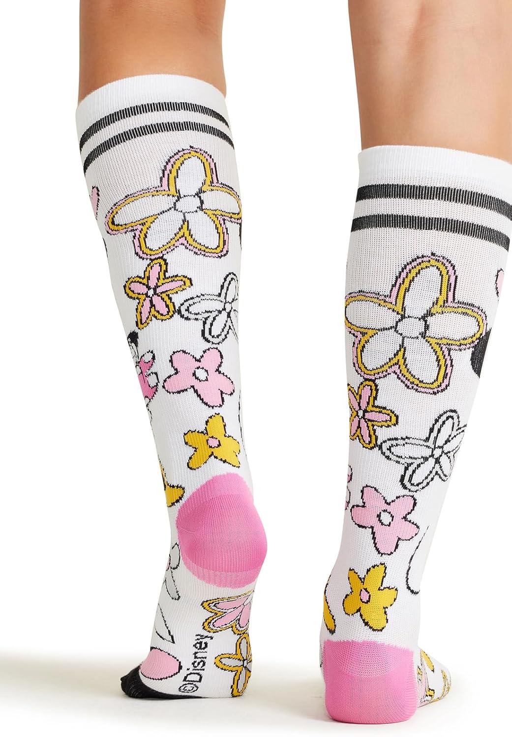 imageCherokee Womens 1015mmHg Compression Socks Fun Print Knee Highs with Light Support Soft Feel PRINTSUPPORTSo Cute Minnie