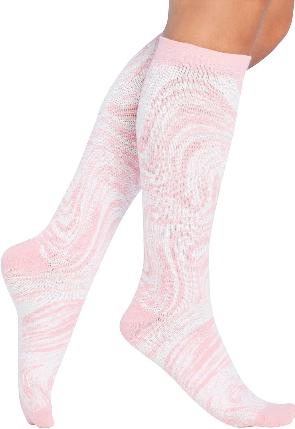 imageCherokee Womens 1015mmHg Compression Socks Fun Print Knee Highs with Light Support Soft Feel PRINTSUPPORTTonal Waves