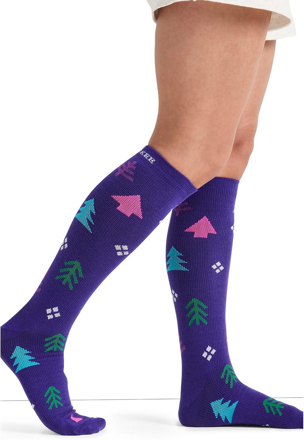 imageCherokee Womens 1015mmHg Compression Socks Fun Print Knee Highs with Light Support Soft Feel PRINTSUPPORTTrees Galore