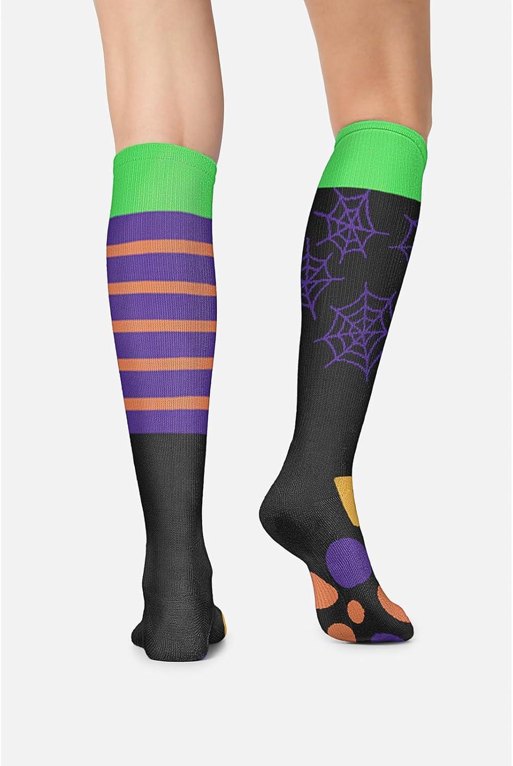imageCherokee Womens 1015mmHg Compression Socks Fun Print Knee Highs with Light Support Soft Feel PRINTSUPPORTWitching Hour