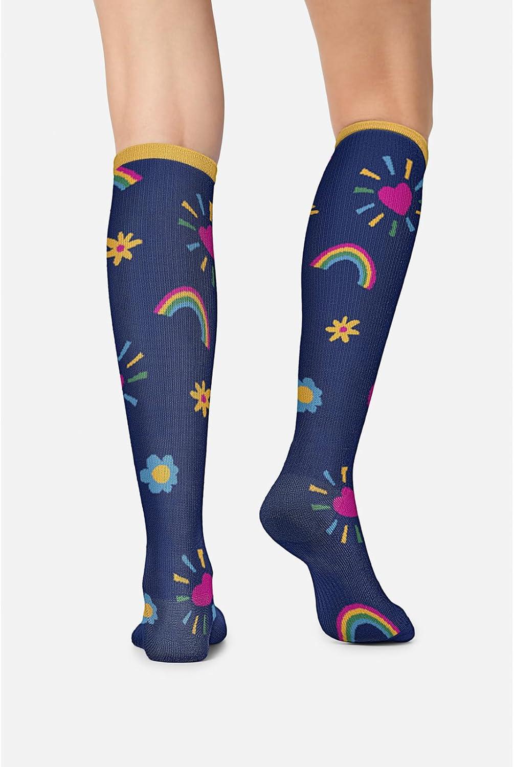 imageCherokee Womens 1015mmHg Compression Socks Fun Print Knee Highs with Light Support Soft Feel PRINTSUPPORTYoure Amazing