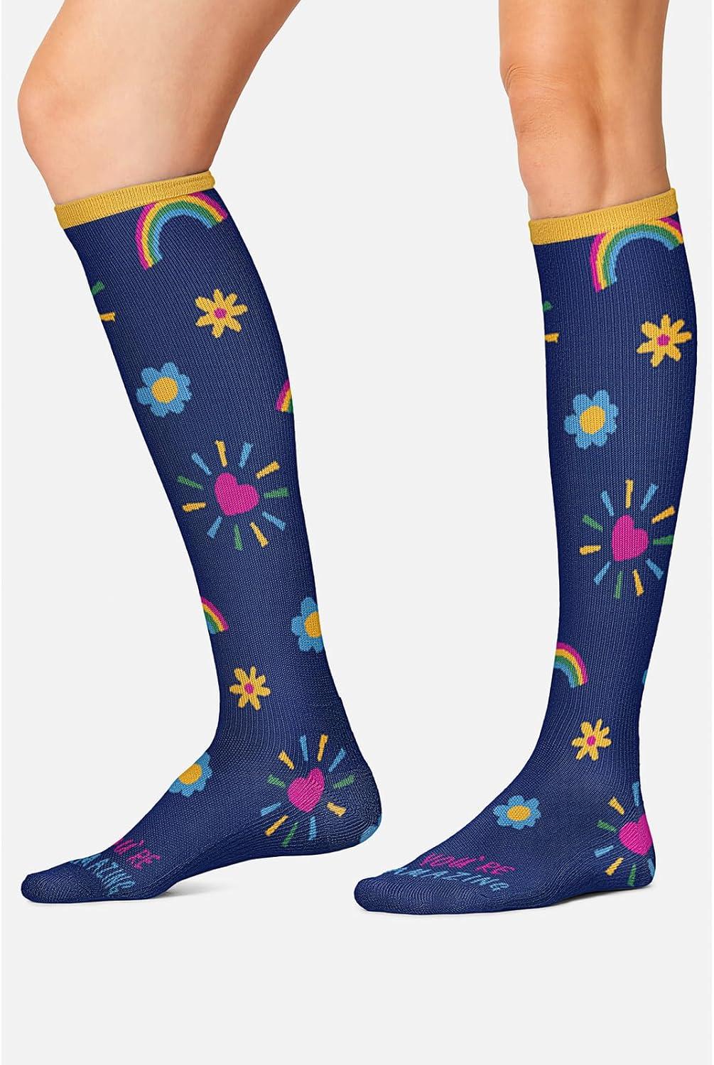 imageCherokee Womens 1015mmHg Compression Socks Fun Print Knee Highs with Light Support Soft Feel PRINTSUPPORTYoure Amazing