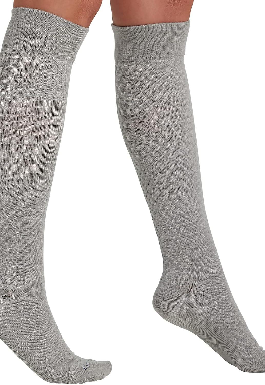 imageCherokee Womens Compression Socks 1015 mmHg Knee High 4Pair Pack Soft Fit Regular amp Wide Calf TRUESUPPORTCloudy