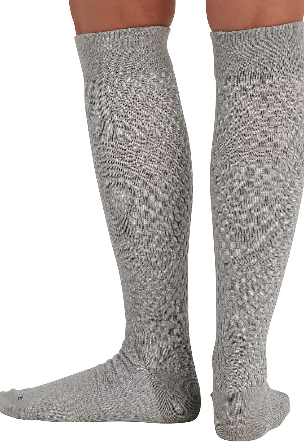 imageCherokee Womens Compression Socks 1015 mmHg Knee High 4Pair Pack Soft Fit Regular amp Wide Calf TRUESUPPORTCloudy