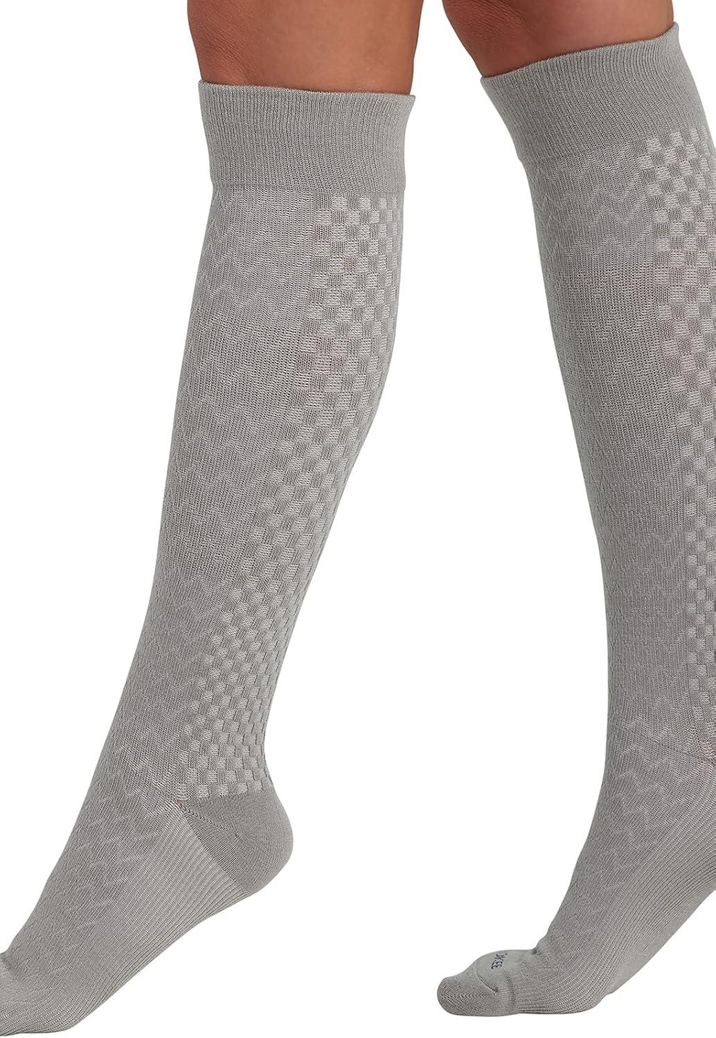 imageCherokee Womens Compression Socks 1015 mmHg Knee High 4Pair Pack Soft Fit Regular amp Wide Calf TRUESUPPORTCloudy