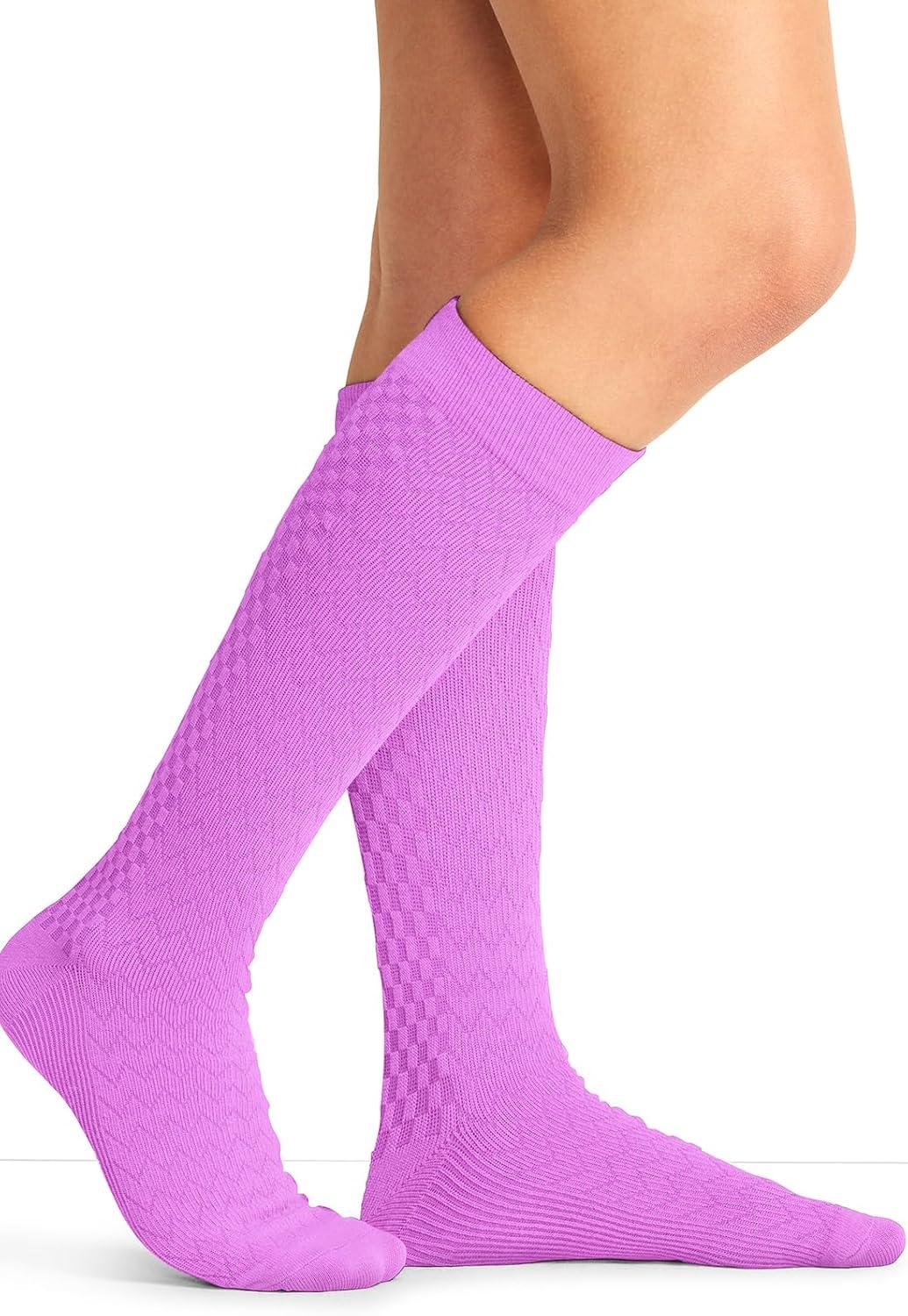 imageCherokee Womens Compression Socks 1015 mmHg Knee High 4Pair Pack Soft Fit Regular amp Wide Calf TRUESUPPORTSweet Berry