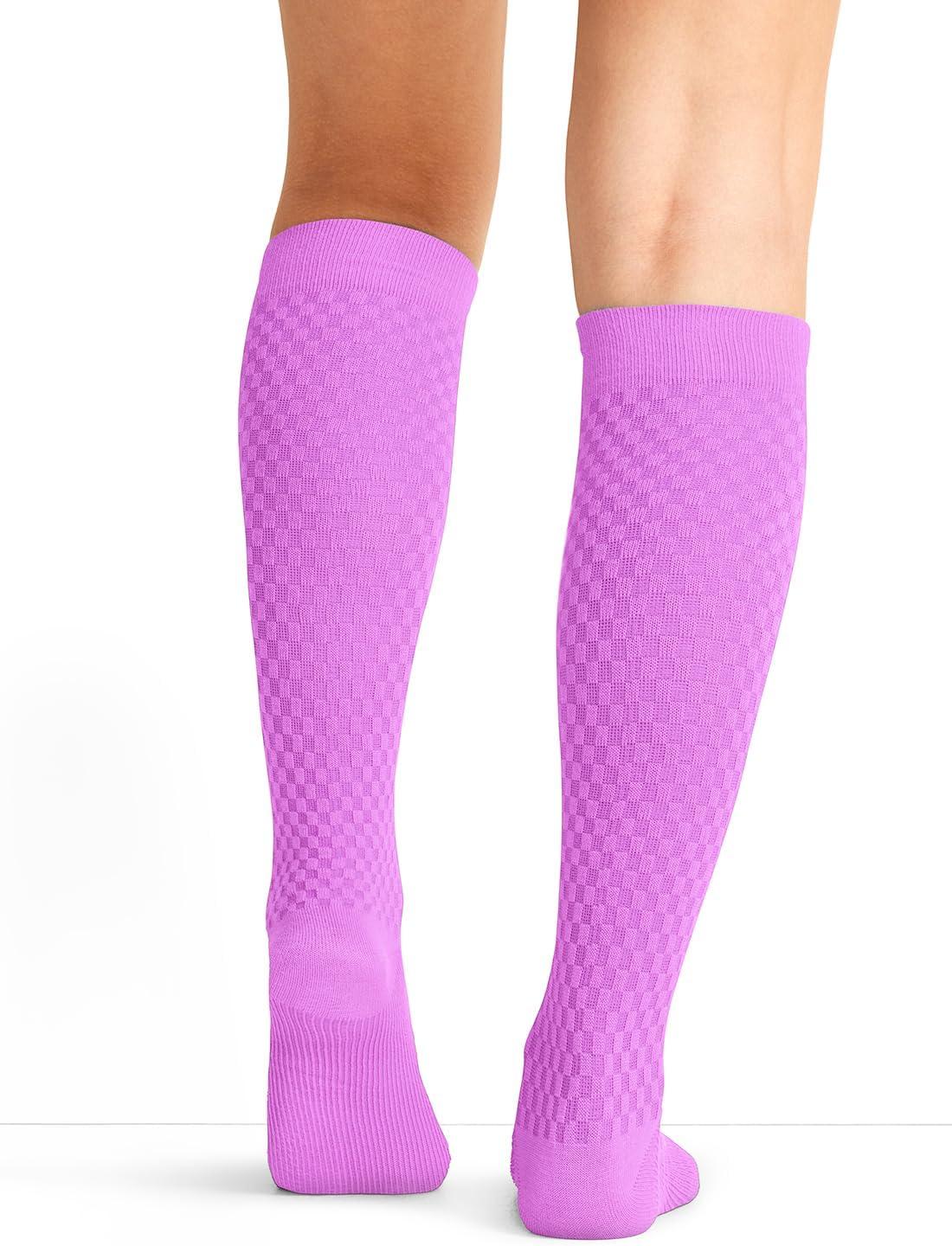 imageCherokee Womens Compression Socks 1015 mmHg Knee High 4Pair Pack Soft Fit Regular amp Wide Calf TRUESUPPORTSweet Berry