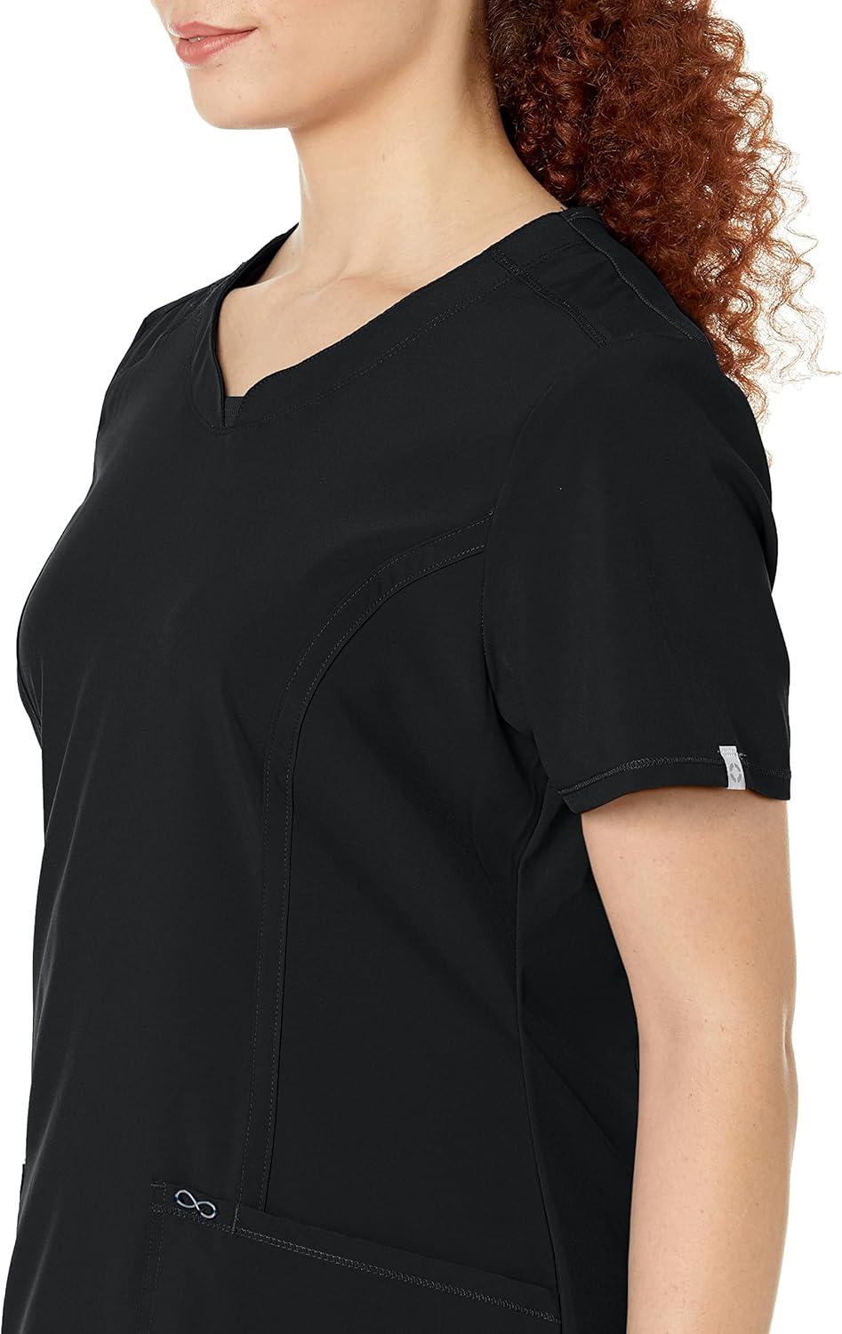 imageCherokee Womens Infinity Crew Neck Scrubs ShirtBlack