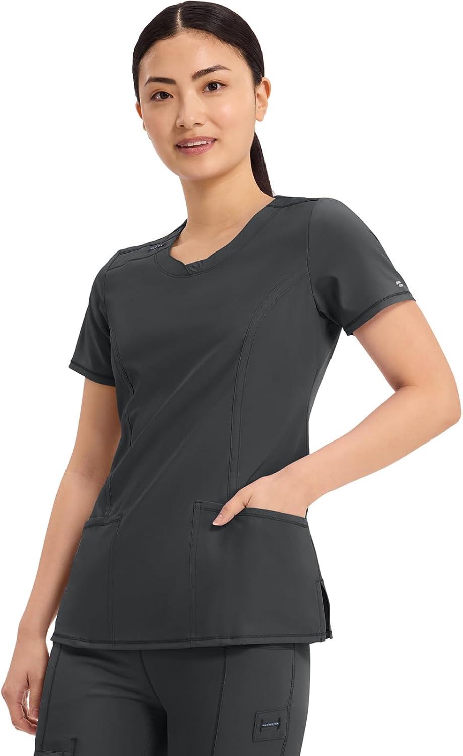 imageCherokee Womens Infinity Crew Neck Scrubs ShirtBlack