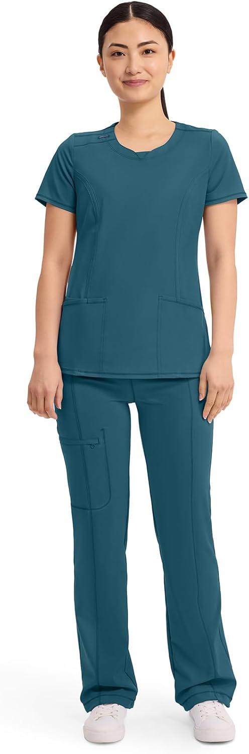 imageCherokee Womens Infinity Crew Neck Scrubs ShirtCaribbean Blue