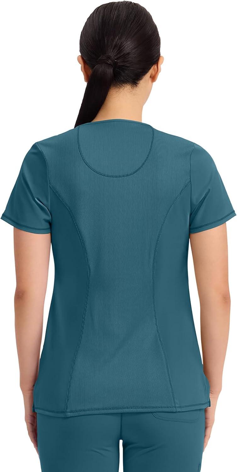imageCherokee Womens Infinity Crew Neck Scrubs ShirtCaribbean Blue