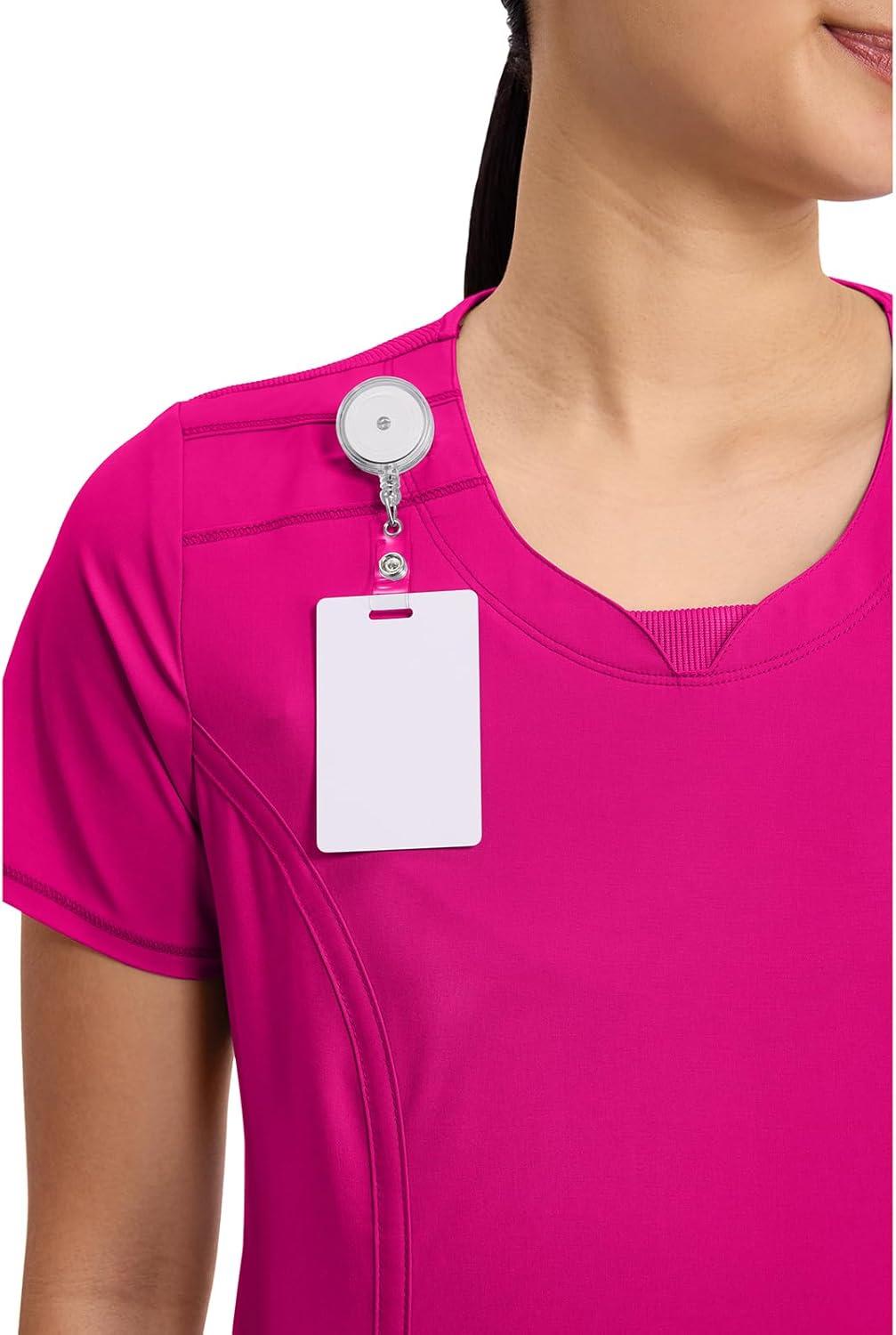 imageCherokee Womens Infinity Crew Neck Scrubs ShirtCarmine Pink