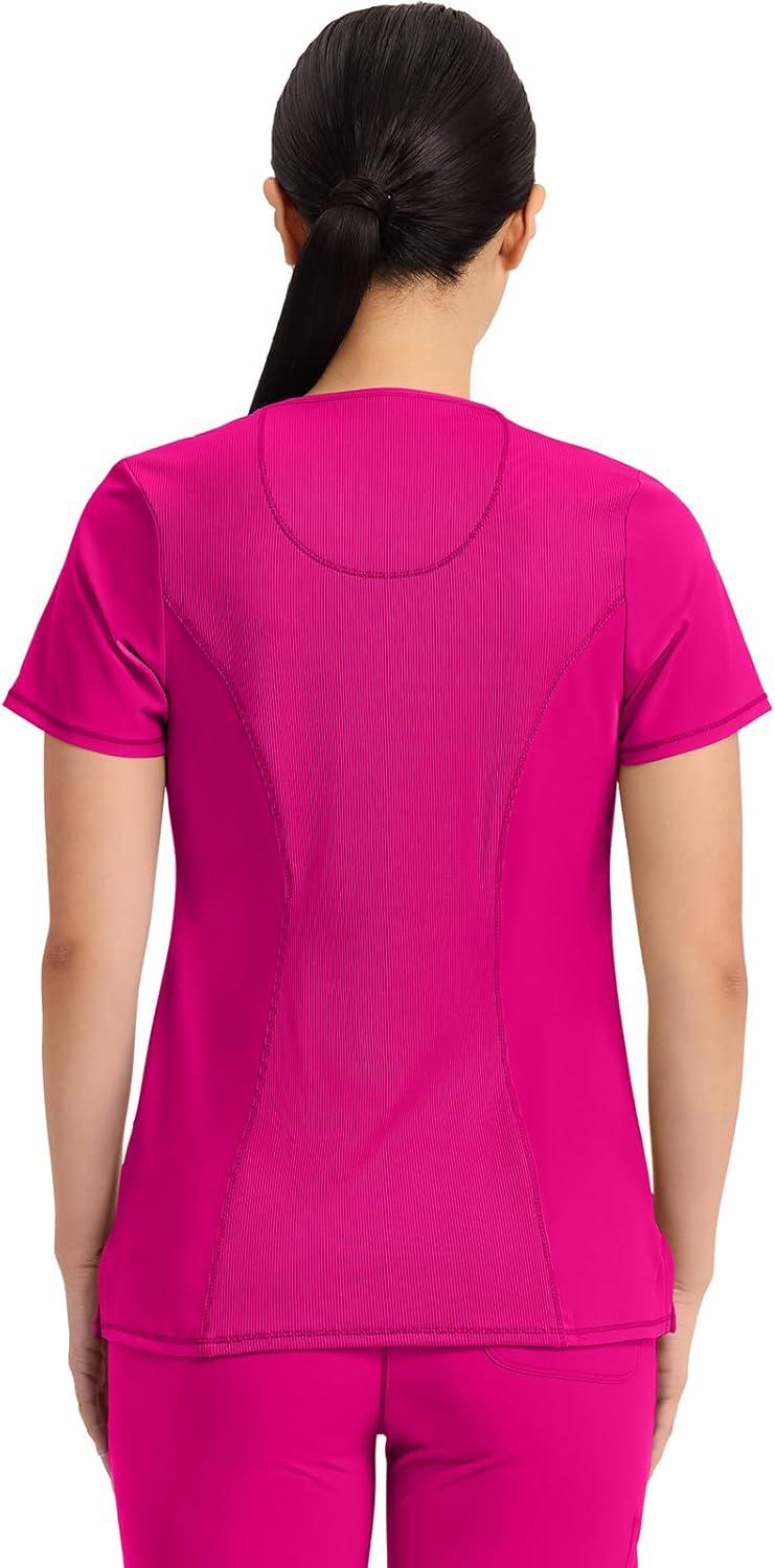 imageCherokee Womens Infinity Crew Neck Scrubs ShirtCarmine Pink