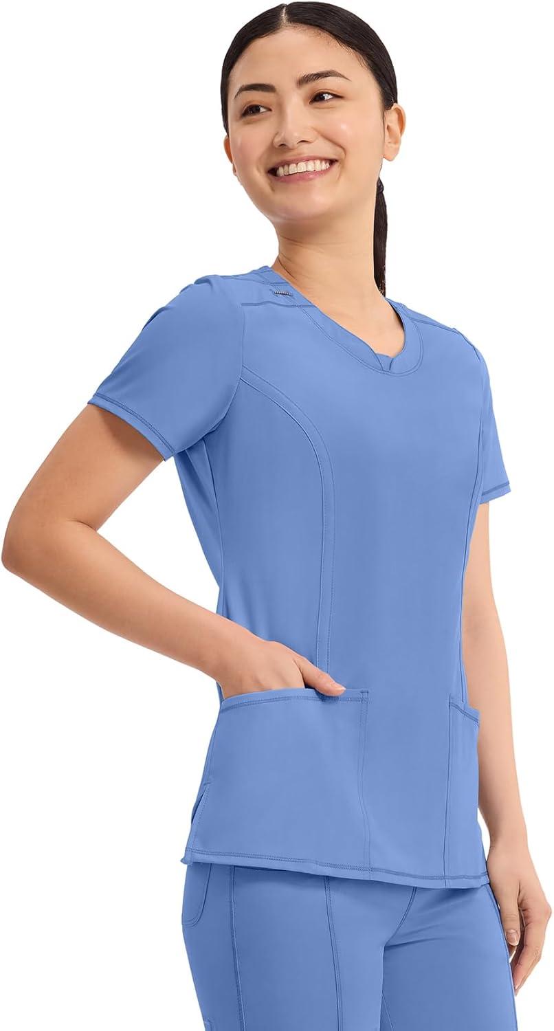 imageCherokee Womens Infinity Crew Neck Scrubs ShirtCiel
