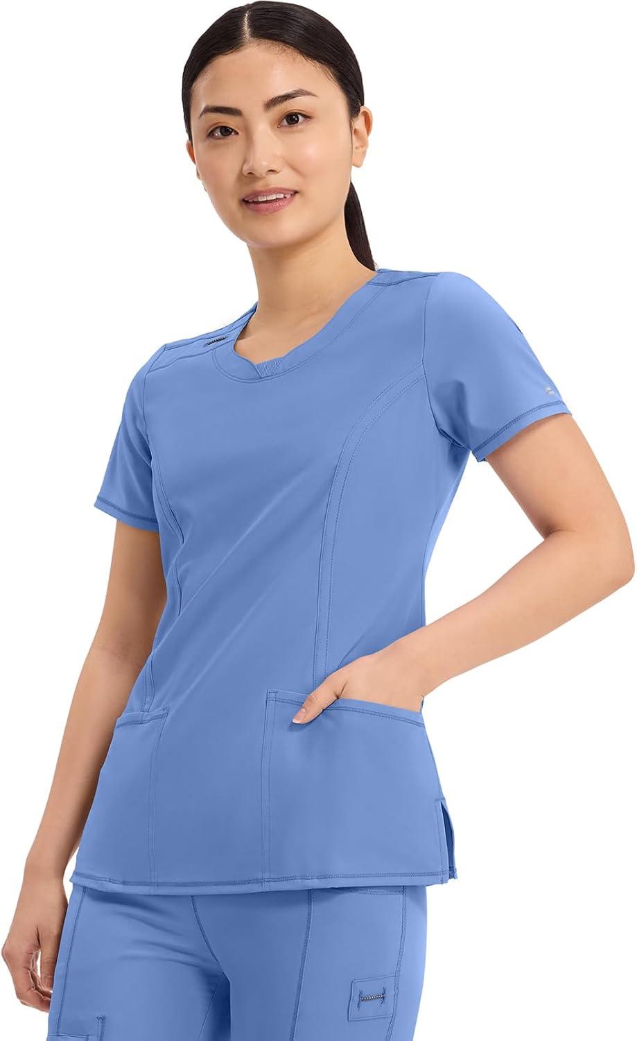 imageCherokee Womens Infinity Crew Neck Scrubs ShirtCiel