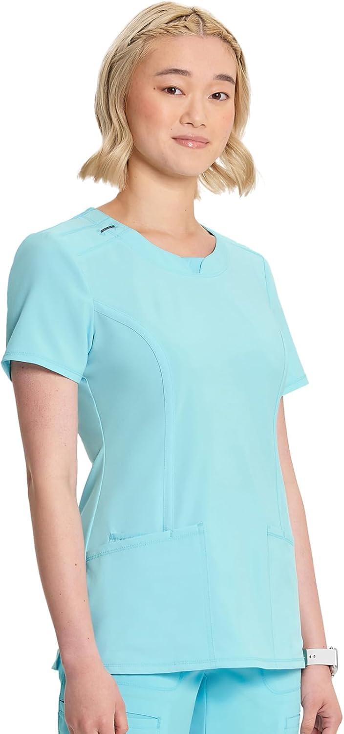 imageCherokee Womens Infinity Crew Neck Scrubs ShirtCloud Blue