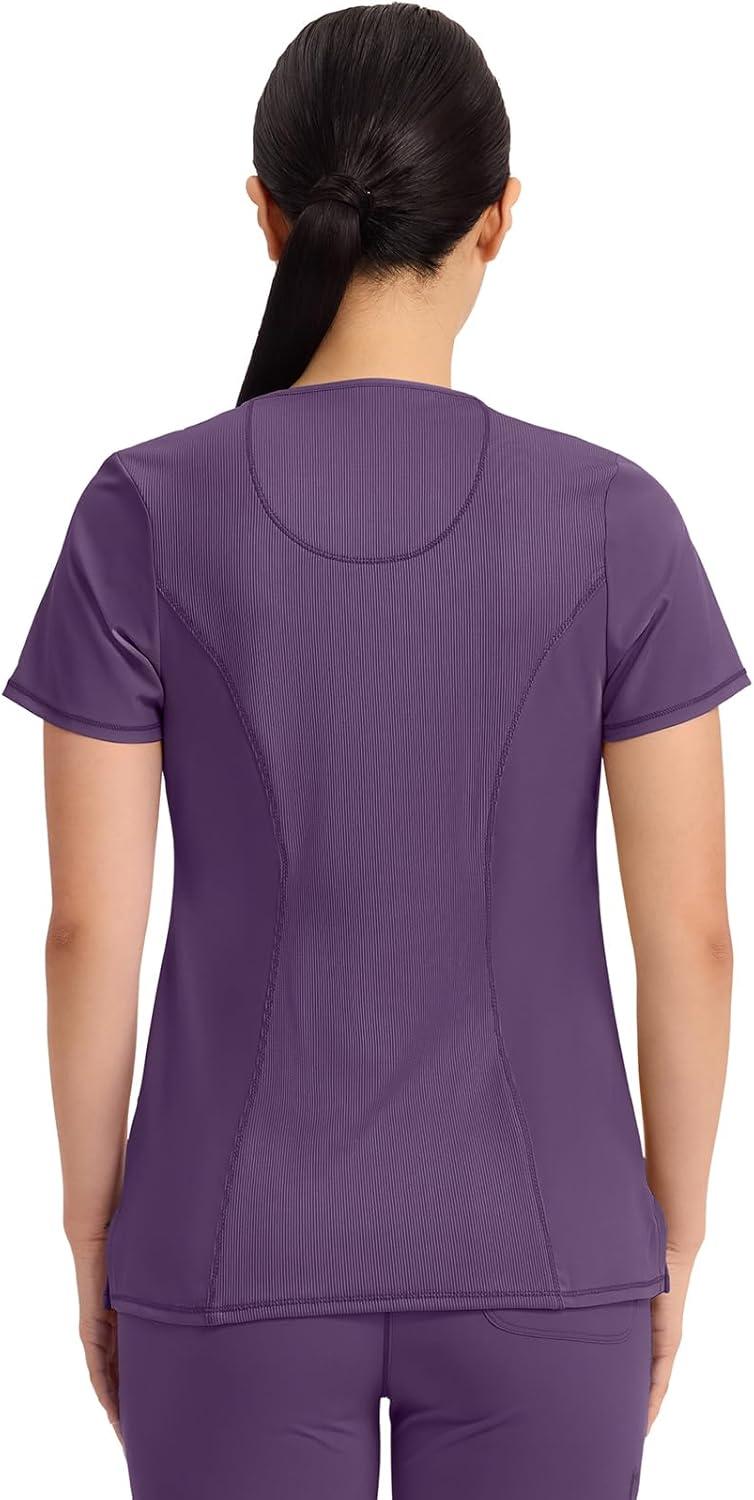 imageCherokee Womens Infinity Crew Neck Scrubs ShirtEggplant