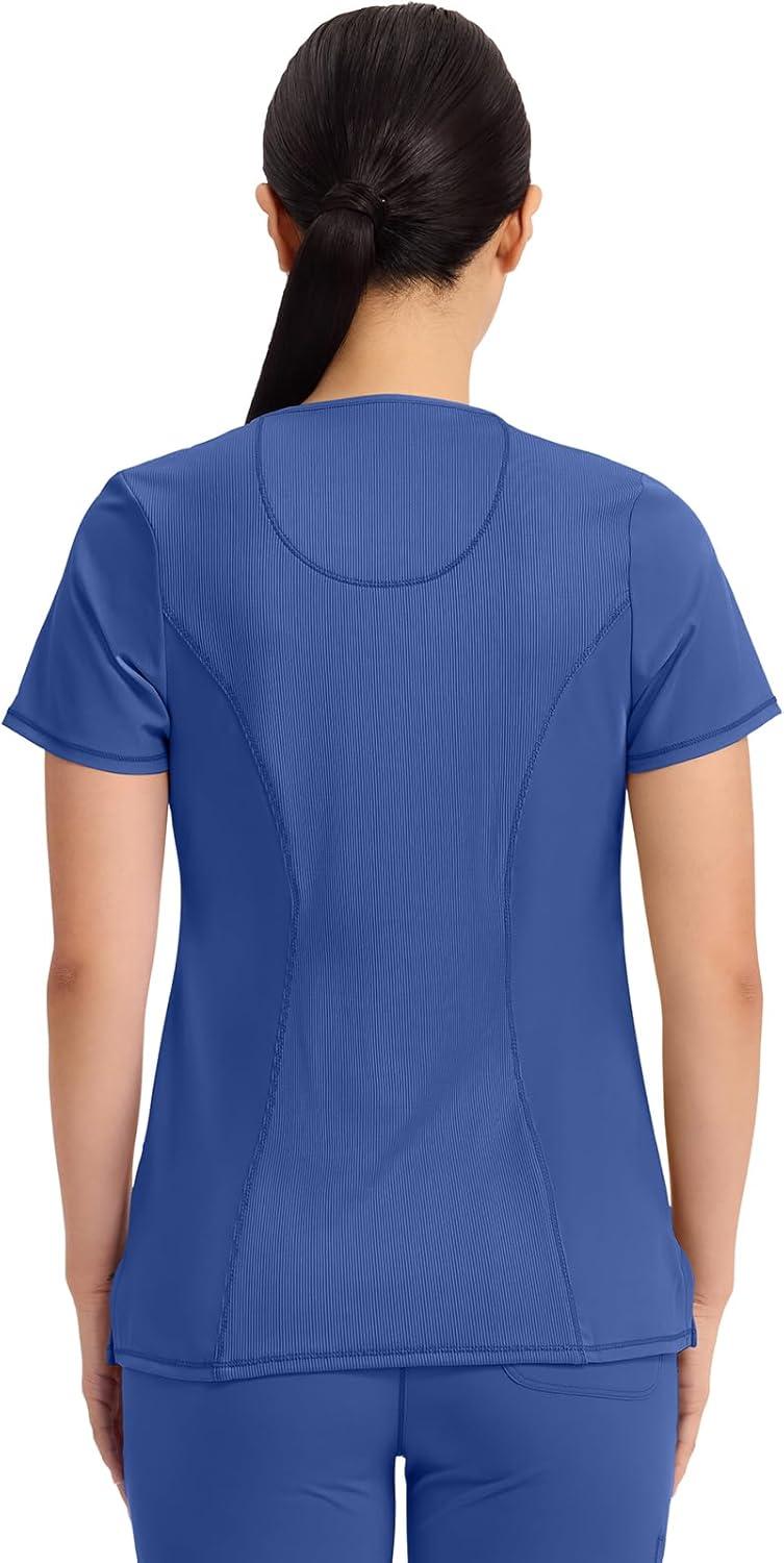 imageCherokee Womens Infinity Crew Neck Scrubs ShirtGalaxy Blue