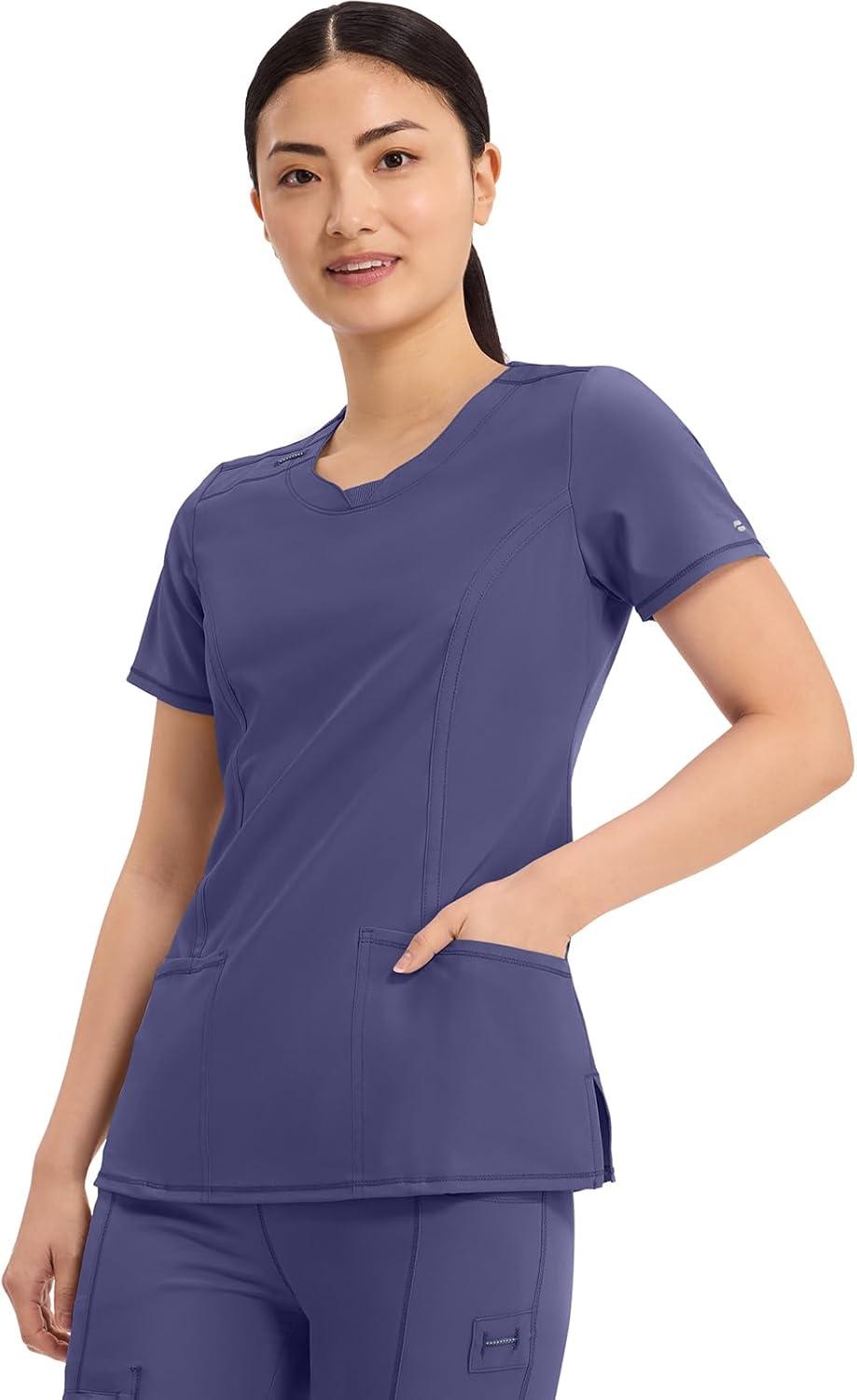 imageCherokee Womens Infinity Crew Neck Scrubs ShirtGrape