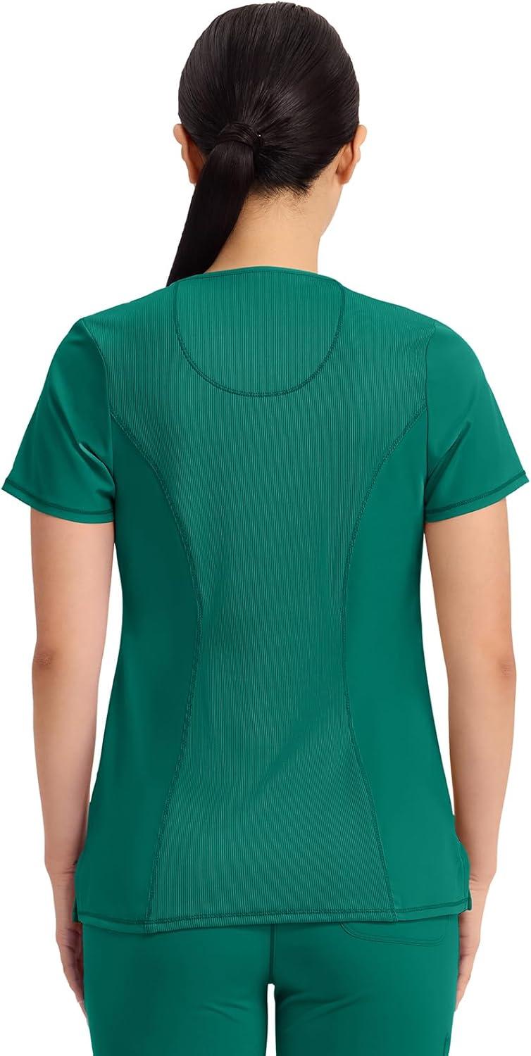 imageCherokee Womens Infinity Crew Neck Scrubs ShirtHunter Green