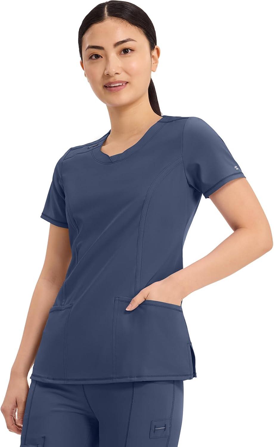 imageCherokee Womens Infinity Crew Neck Scrubs ShirtNavy