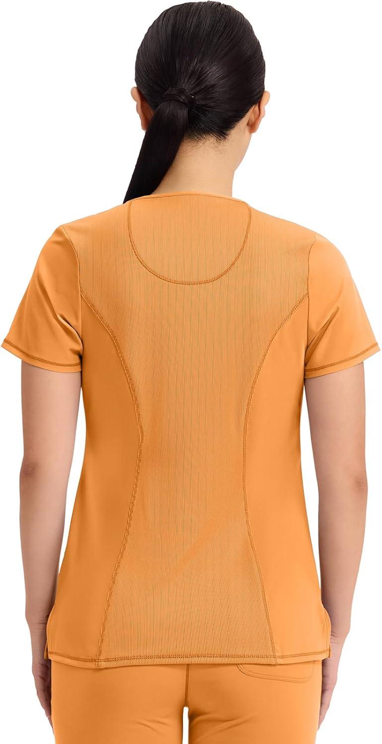 imageCherokee Womens Infinity Crew Neck Scrubs ShirtOrange Sunrise