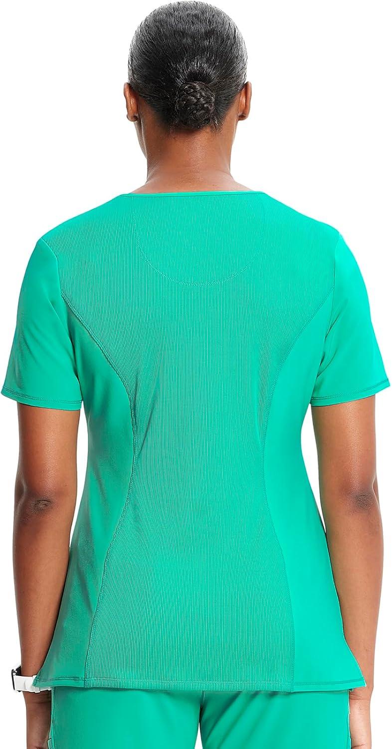 imageCherokee Womens Infinity Crew Neck Scrubs ShirtPalm Leaf