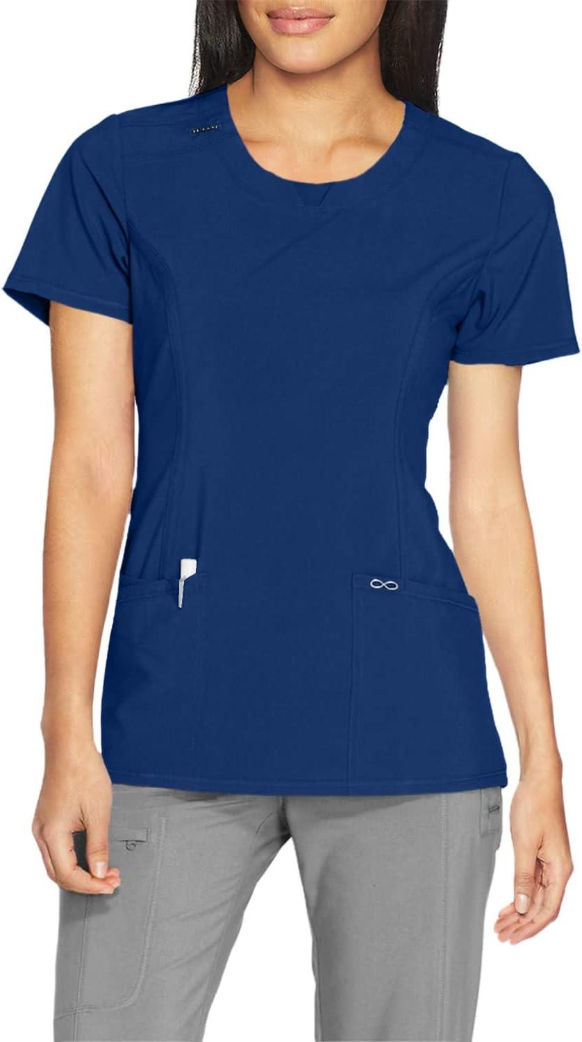imageCherokee Womens Infinity Crew Neck Scrubs ShirtRoyal