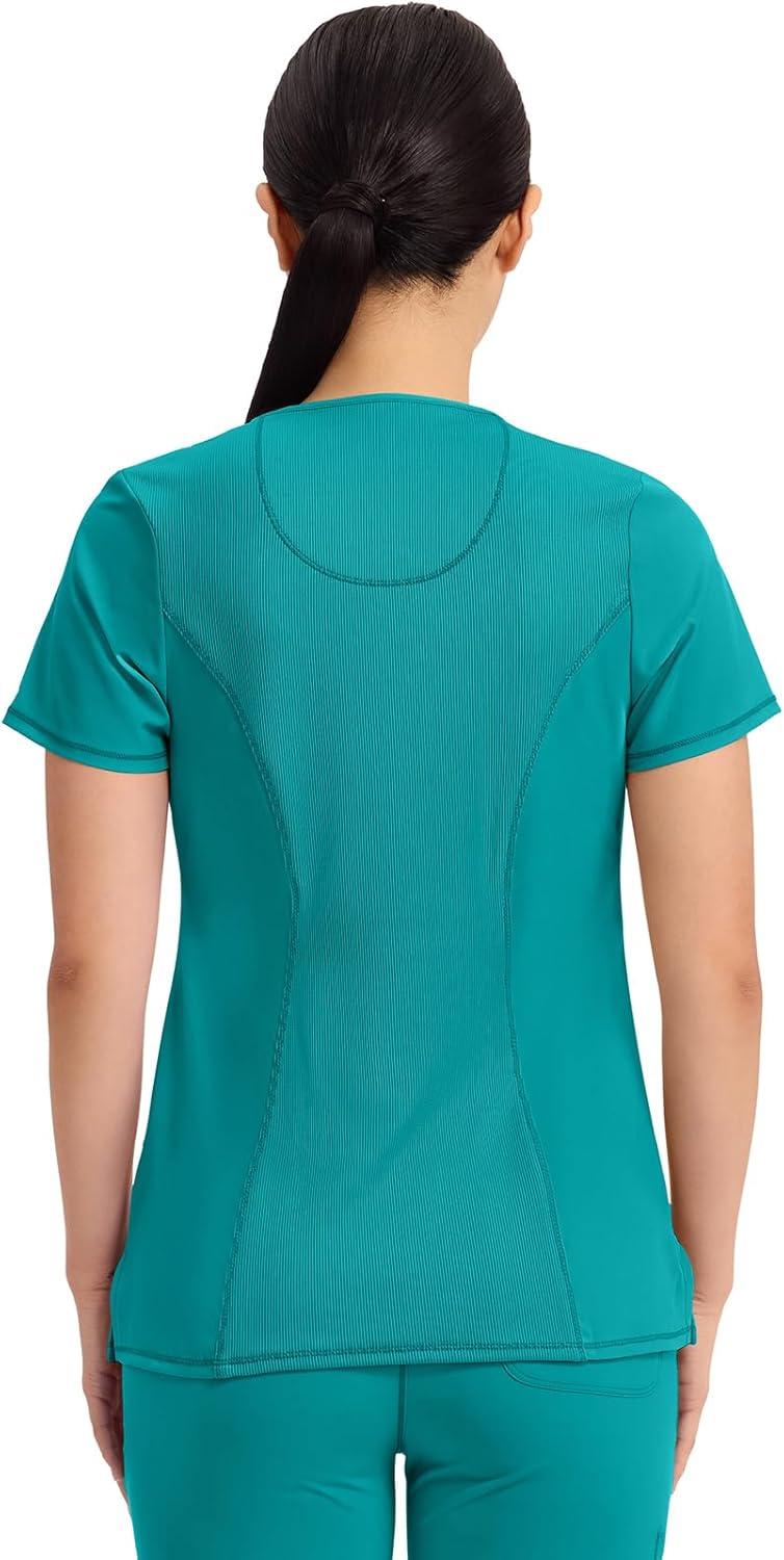 imageCherokee Womens Infinity Crew Neck Scrubs ShirtTeal Blue
