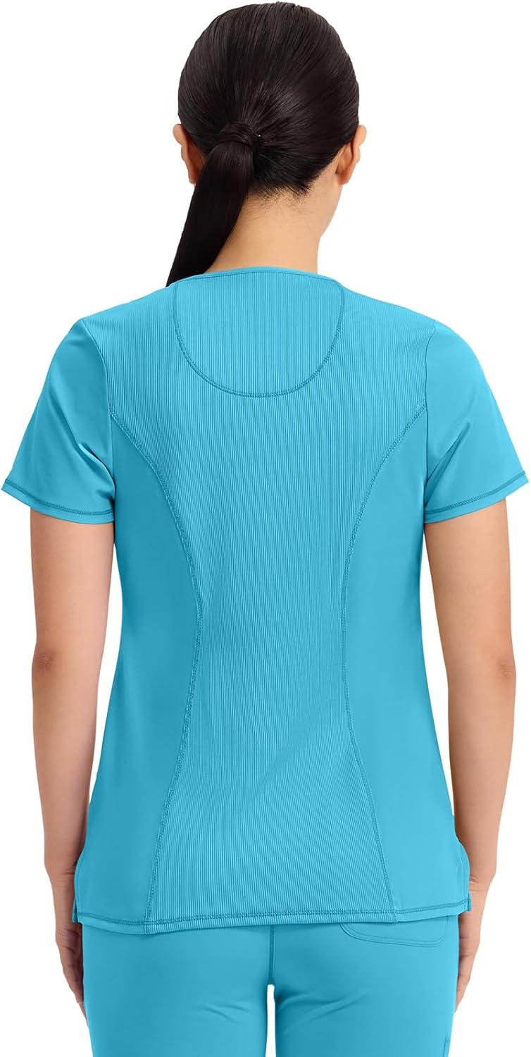 imageCherokee Womens Infinity Crew Neck Scrubs ShirtTurquoise