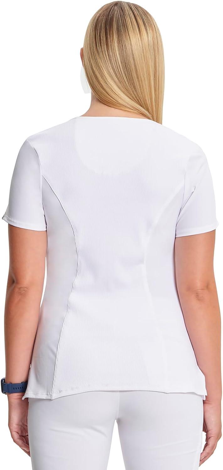 imageCherokee Womens Infinity Crew Neck Scrubs ShirtWhite