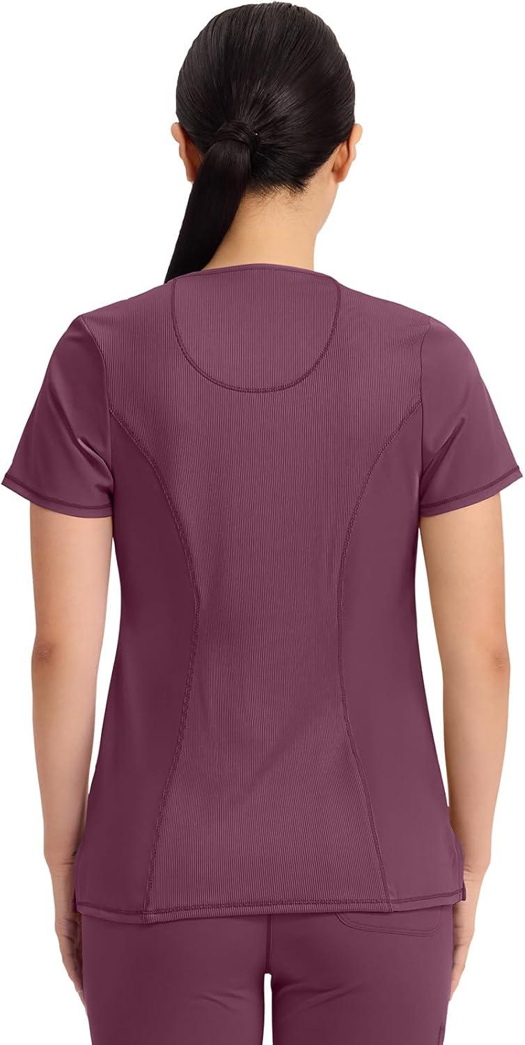 imageCherokee Womens Infinity Crew Neck Scrubs ShirtWine