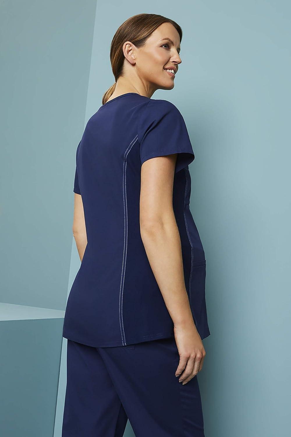 imageCherokee Womens Maternity Mock Wrap Knit Panel TopNavy Blue