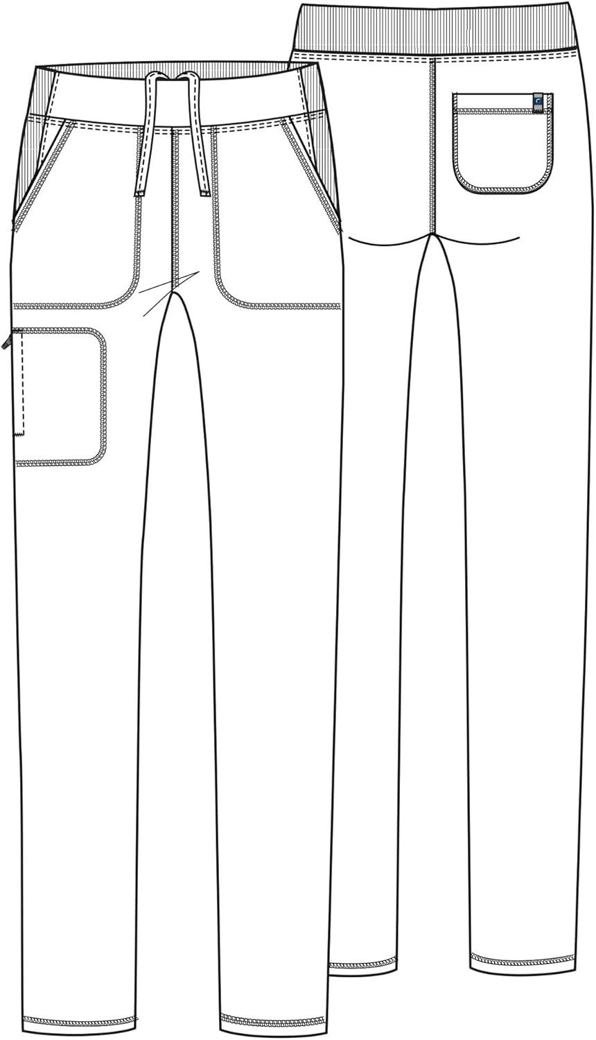 imageCherokee Womens Pullon Cargo Scrub Pant Mid Rise Tapered Leg with 4 Pockets CK248ACiel