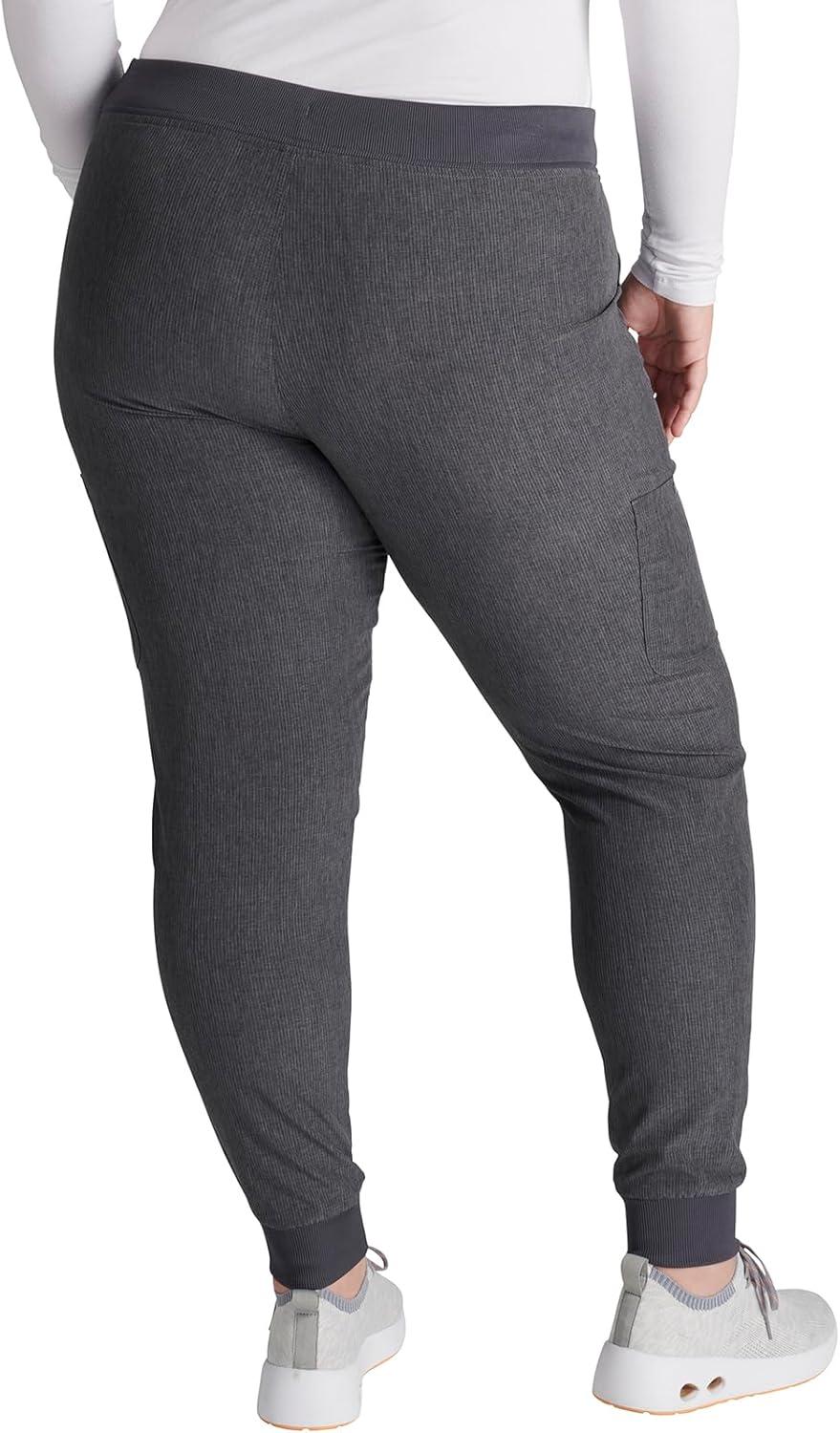imageCherokee Womens Scrub Jogger Pants Natural Rise with 4 Pockets and Drawstring Waistband CK249AHeather Pewter
