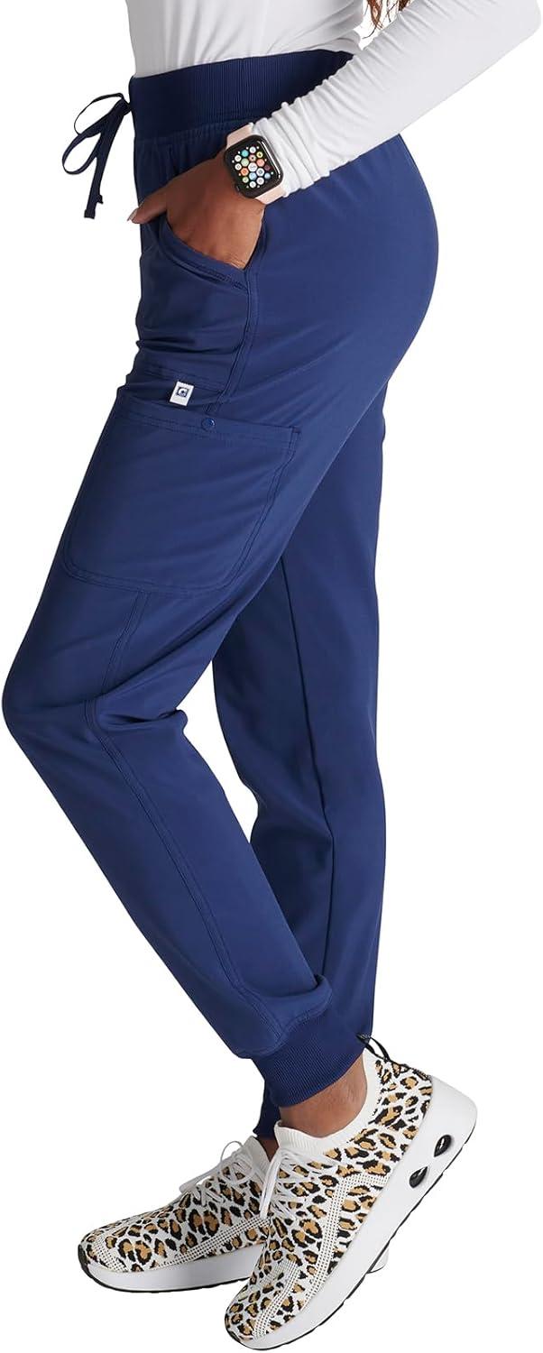 imageCherokee Womens Scrub Jogger Pants Natural Rise with 4 Pockets and Drawstring Waistband CK249ANavy