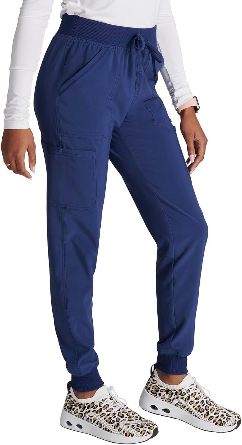 imageCherokee Womens Scrub Jogger Pants Natural Rise with 4 Pockets and Drawstring Waistband CK249ANavy