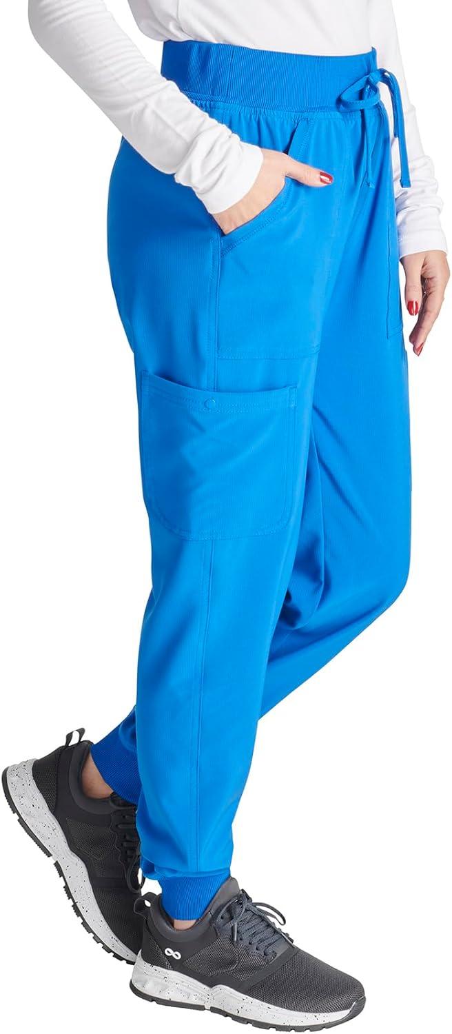imageCherokee Womens Scrub Jogger Pants Natural Rise with 4 Pockets and Drawstring Waistband CK249ARoyal